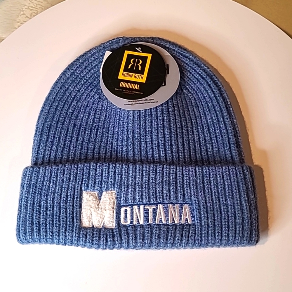 Robin Ruth Original Montana Blue and White Winter Beanie [ Read Details ]